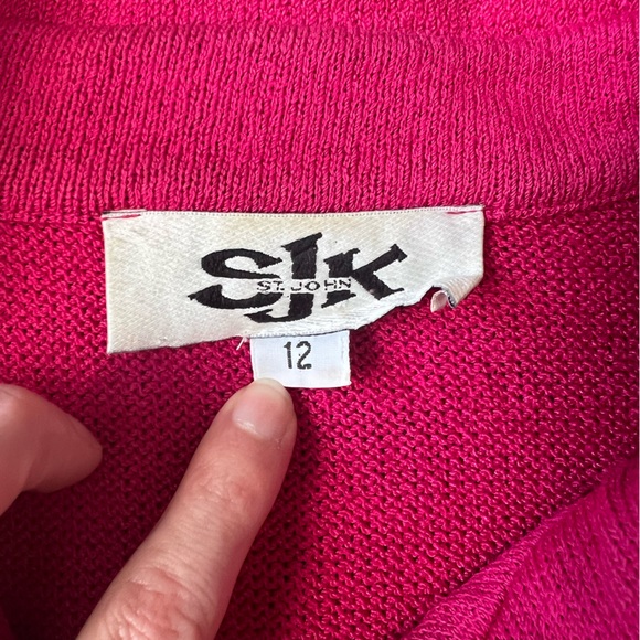 Vintage 1980's St. John Knits Fuschia Sweater - Picture 3 of 7
